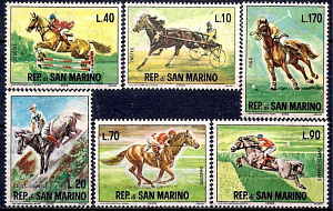 Сан Марино 1966, Конные Виды Спорта, 6 марок
